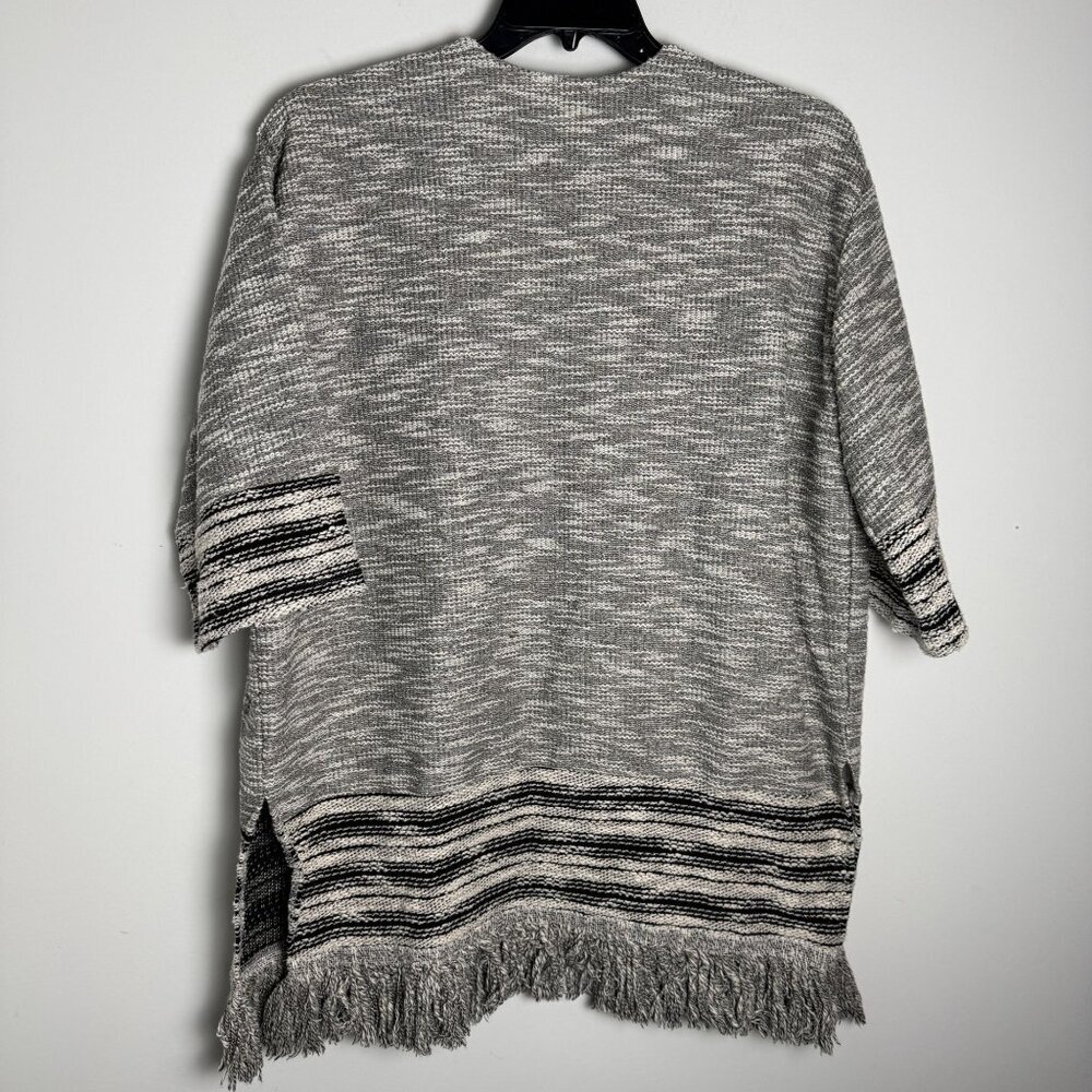 Ariat Open Mid-Length Cardigan Fringe Bottom Gray Metallic Size L Western Boho - Picture 4 of 9